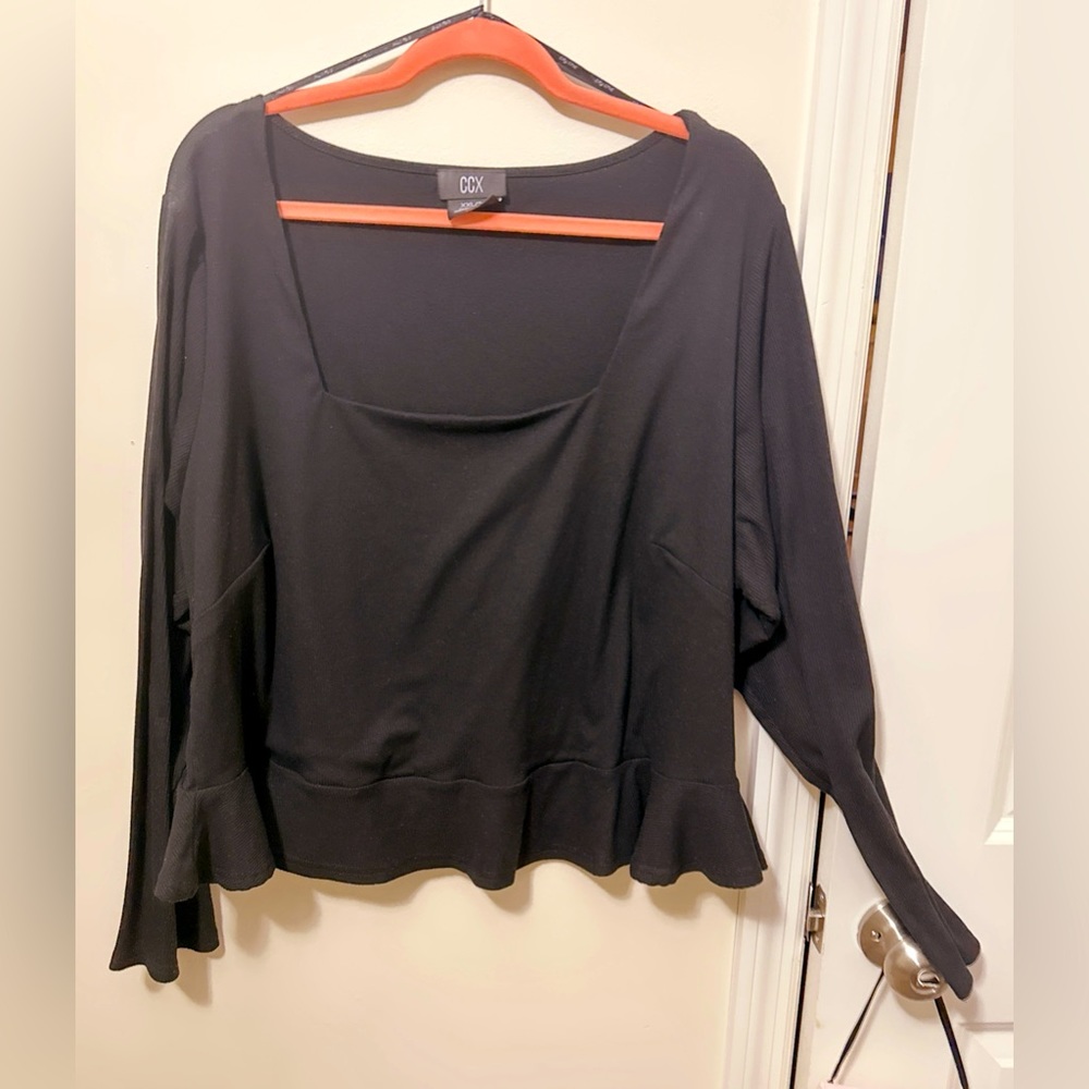 Square neck peplum crop top